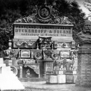 Artistic products and concrete pipes at an exhibition in Offenbach 1879